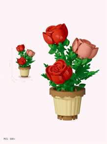 Mini Bouquet Bonsai Tree Toy Building Block Set, DIY Simulation Plant Series Building Block Toys, Toy Building Blocks Suitable For Home Office Decoration Ornaments, Acrylic Dust Cover Building Blocks, Bouquet Set, Suitable For Adults, Birthday Gifts, Christmas Toys