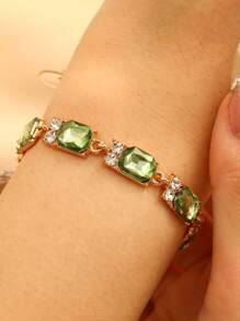 Damen Armband mit verstellbarem buntem Würfel und künstlichem Zirkonia-Stein, geeignet für Alltag, Party, Urlaub, Valentinstag, Geburtstag, Verlobungsgeschenk