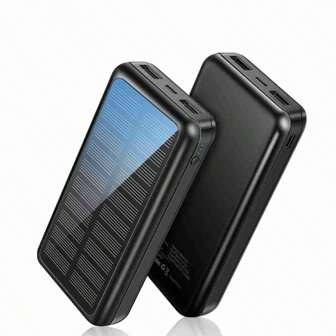 KLACK Batería PowerBank Solar Klack de 30000mAh – Cargador Solar Portátil Con Entradas Tipo C Y MicroUSB - Con alta capacidad, carga rápida, material duradero y protección avanzada, es ideal para aventuras al aire libre. ¡Nunca te quedes sin batería otra vez! - Entrega en 24/48 horas ¡GRATIS!
