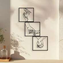1-Piece Set Of Metal Hand-Held Wall Decorations, Minimalist Line Art Sculptures, Modern Love-Themed Hanging Decorations, Suitable For Homes, Offices, And Living Rooms. They Can Also Serve As Indoor Wall Crosses For Bedrooms During Thanksgiving And Valentine's Day.