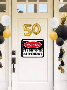 7pcs 50th Fun Birthday Wall Decoration Signs, Happy 50th Birthday Party Warning Signs, Party Sign Party Background Decorations, Birthday Party Photo Props, Outdoor Indoor Home Party Supplies