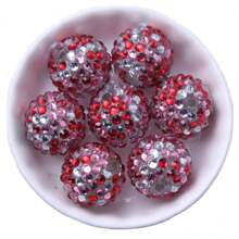 Fashion 18x20mm 10/20pcs Pack Mix Colorful Custom Confetti Color Resin Rhinestone Ball Beads For DIY Beadable Pen Keychain Chunky Bubblegum Necklace Bracelet Jewelry Making