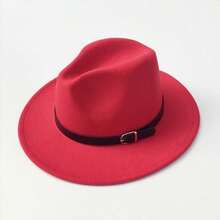 1 件男女通用秋冬大檐羊毛毡帽，优雅皮带装饰礼帽，休闲时尚牛仔帽，适合派对、聚会、西部主题活动、日常穿着 - 彩色 - 查看 20