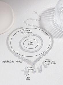 3pcs Women's Paw Chain Minimalist Teardrop Pendant Jewelry Set, Suitable For Wedding, Party, Festival Gift