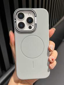 相机支架硅胶全覆盖磁性无线充电手机壳适用于 16 15 14 13 12 Pro Max 11 柔软防震保险杠保护壳外壳防水防摔防刮 - 灰色 - 查看 4