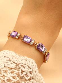 Damen Armband mit verstellbarem buntem Würfel und künstlichem Zirkonia-Stein, geeignet für Alltag, Party, Urlaub, Valentinstag, Geburtstag, Verlobungsgeschenk