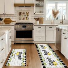 1 件家居装饰，TPR 背衬仿羊羔绒垫，汽车，向日葵，仙人掌，餐具图案；适用于入口、门廊、室内 - 柔软、耐用、可机洗的地板覆盖物，适用于客厅、浴室、卧室、游戏室、洗衣房、宿舍装饰 - 彩色 - 查看 10