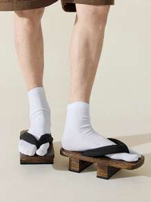 1/2/3 Paar Herrensocken Einfarbig mit Zweizehen-Teilungszehn, rutschfeste Socken für japanische Holzclogs