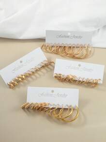 Conjunto de 36 a 12 brincos femininos quadrados geométricos e metálicos da moda, acessórios de joia minimalistas, elegantes e chiques, adequados para o dia a dia e encontros, presente ideal para feriados