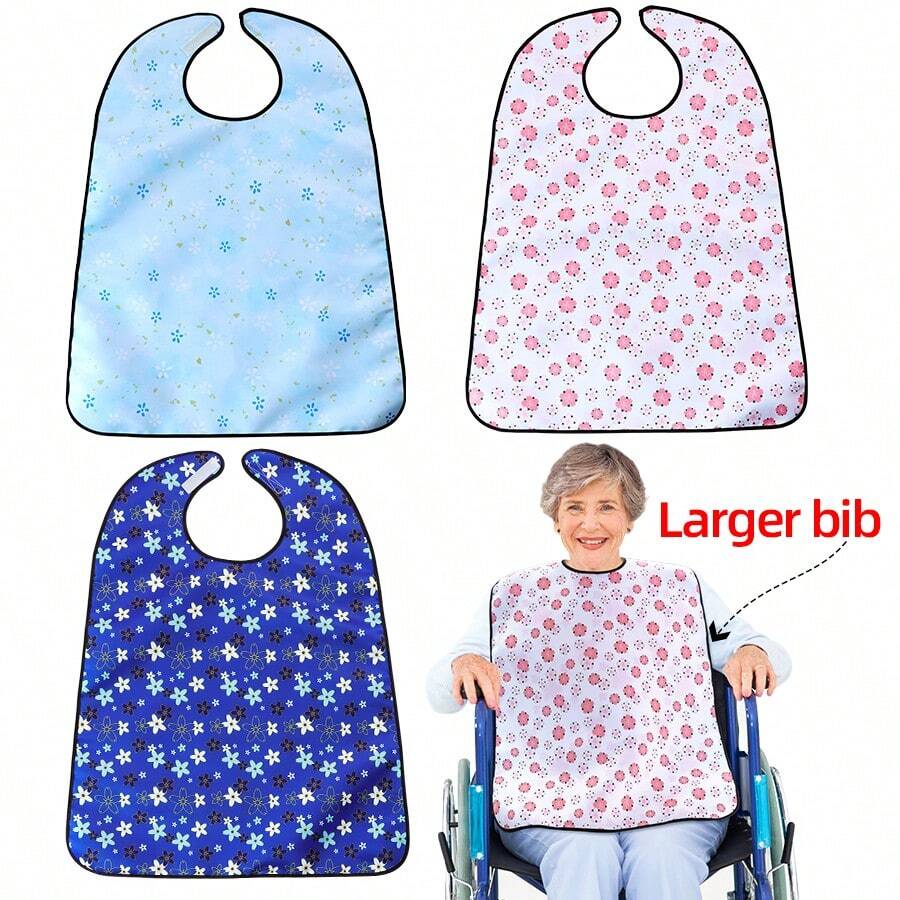 1pc/3pcs Extra Large & Wide Adult Bibs, Reusable Meal Protector Clothing Aprons For Elderly, Nursing Homes And Hospitals, Suitable For All Seasons
