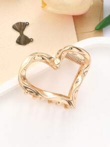 1 pezzo Fermaglio per capelli a forma di cuore in metallo di media dimensione, circa 6 cm di colore oro, adatto per donne e capelli sottili, con una presa perfetta, per acconciature di capelli spessi, accessorio di moda per le donne, fermagli per capelli, morsetti per capelli, pinze per capelli, accessori per capelli casual per l'autunno e l'inverno, per gli outfit da vacanza delle donne