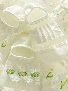 10 Pairs Women's Casual Floral Patterned Boat Socks, Solid Colors, Versatile & Practical - Multicolor - View 4