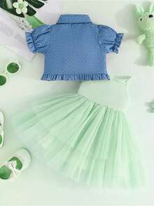 Young Girls Dresses - Green - View 2