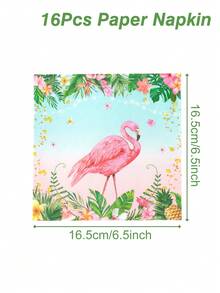 Hawaiian Flamingo Pattern Disposable Paper Tableware Set, Tropical Summer Hawaii Theme Birthday Babe Shower Party Decoration Supplies, 8pcs 7/9inch Paper Plates, 8pcs Paper Cups, 16pcs Paper Napkins For Family Summer Holiday Activities Event Party Table Decoration, Home Kitchen Table Ornaments - Hawaiian Flamingo - View 9
