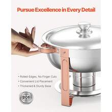 Chafing Dish Buffet Set, 5 Qt 4 Pack, Stainless Steel Chafer With 4 Full Size Pans, Round Catering Warmer Server With Lid Water Pan Folding Stand Clip, For Weddings Parties Banquets, Rose Gold - Stainless Steel Rose Gold - View 5