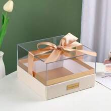 Customized Transparent Gift Box With Elegant Ribbon, Ideal Gift Choice. Customized Ribbon With Name, Wishes Or Special Dates To Make The Gift More Personalized. Suitable For Birthday, Anniversary And Other Occasions. Available In Multiple Box And Ribbon Colors.
