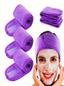 Adjustable Head Bands Solid Color Non Slip Hair Hoops Suitable For Spa Face Washing Skin Care Make Up Head Bands Adjustable Wide Hairband Yoga Spa Bath Shower Makeup Wash Face Cosmetic Headband For Women Ladies Make Up Accessories.Sponge High Skull Crown Twist Headband, Wrist With Towel, Velvet Cloud Headband, Women's Face And Hair Button Home Bathroom Decor Fall Decor Back To School Hair 