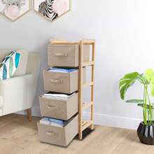 YUNRUX Organizer Box Opbergkast Dressoir met 4 Opbergdozen (Laden)
