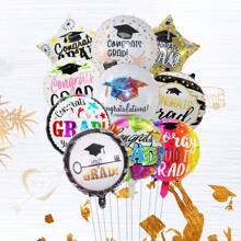10pcs 18inch Grad Round Star Foil Balloons Congratulation Graduation Helium Balloon Graduation Party Decorations