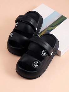 New Korean Fashion EVA Toddler Anti-Slip Soft Bottom Shoes, Summer Styles For Baby Boys & Girls - Black - View 3