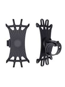 2pcs-About 12.5cm*6.5cm-Pram Phone Holder | Silicone Stroller Phone Holder | Stroller, Shopping Cart Or Handlebar Phone Holder | Stroller Phone Holder Holder, Swivel Silicone Stroller Bicycle Phone Holder Electric Car Motorcycle Cycling Navigation Bracket Riding Fixed (Black) - Black - View 11