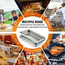 4 Pack Full Size Stainless Steel Steam Table Pans Deep 20.2..9 Inch 13L Food Storage Containers Heavy Duty Anti-Jam Hotel Quality Oven Trays - Silver - View 5