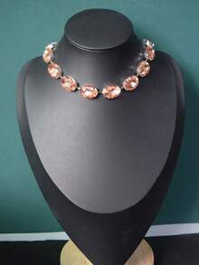 Dây chuyền pha lê hồng và trắng lấp lánh cổ điển sang trọng mới dành cho phụ nữ, Dây chuyền xương đòn bằng thủy tinh vuông lớn có thể điều chỉnh, Trang sức thời trang, Dây chuyền tinh tế dành cho phụ nữ, Dây chuyền khảm pha lê xanh biển sáng bóng thủ công mới - Nhiều màu - Xem 19