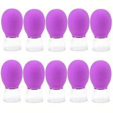 3/10pcs Cupping Set, Facial Cupping Tools, Silicone Cupping Massage Devices, Vacuum Suction Cupping Therapy For Face, Back And Body - Multicolor - View 11