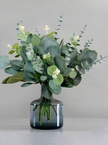 30pcs Eucalyptus Leaf Stem, Fake Greenery Sprigs With Berries For Wedding Flower Vases, Bouquets, Home Floral Decor, Arrangements,Fake Plants