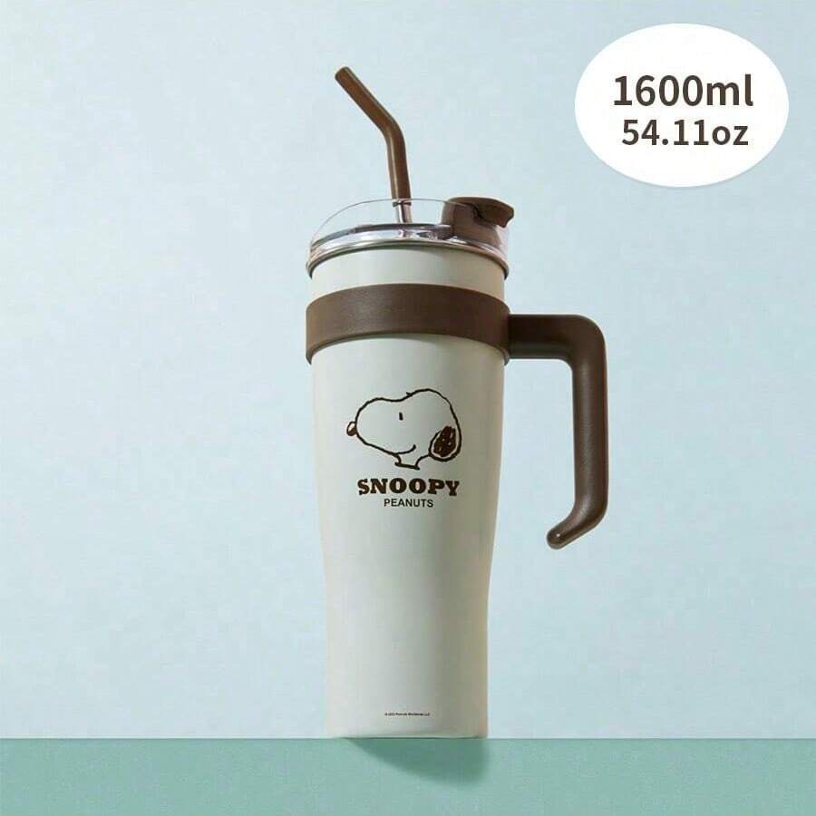 Miniso 史努比系列巨无霸大容量吸管钢杯1600mL/54.1oz, 大容量 (1个) - 彩色 - 查看 1