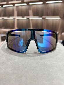 1pc Men's Oversized Frame Sports Tinted Lens Fashionable Cycling Goggles, Suitable For Outdoor Travel And Sports Riding For Summer Beach Vacation,Outdoor,Travel - Blue - View 5