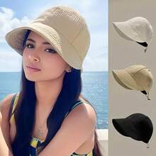 1pc Unisex Retro Washed Baseball Cap, Women Solid Color Loose Brimless Cap, Fashion Oversized Simple Casual Hat For Beach, Golf, Fishing - Fun Outdoor Vacation, Suitable For Men And Women (Multiple Styles Available) - Multicolor - View 6