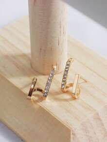 1pair Minimalist Two Claw Clip-On Earrings For Women