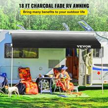 High Quality 18ft Charcoal Fade RV Awning Replacement Fabric For Campers And Trailers Durable Waterproof Material Easy Installation - Black - View 5