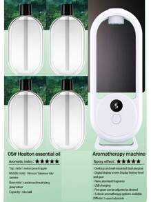 Rechargeable Aromatic Diffuser 5 Modes Essential Oil Diffuser Machine Homemade Air Freshener Diffuser For Home Car Room Fragrance Wall-Mounted Oil Aromatherapy Machine Air Purifying Automatic Diffuser Toilet Deodorization Fragrance Humidifier Colorful Night