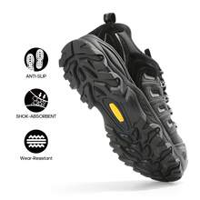 Men's Hiking Shoes Low Top Lightweight Outdoor Trekking Camping Hiking Shoes Climbing Shoes Trail Waterproof - 黑色 - 查看 5