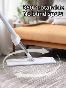 مجموعة ممسحة مسطحة متحركة 360 درجة للتنظيف المنزلي - ممسحة أرضيات تنظيف بدون يدين ذاتية العصر مع 2 وسادة ميكروفايبر قابلة لإعادة الاستخدام، خشن وكاشطة مياه - ممسحة رطبة/جافة/غبار للأرضيات الصلبة والخشبية والباركيه والبلاط والفينيل - مع مقبض من الفولاذ المقاوم للصدأ ورأس بطول 36 سم نظام متعدد الأسطح
