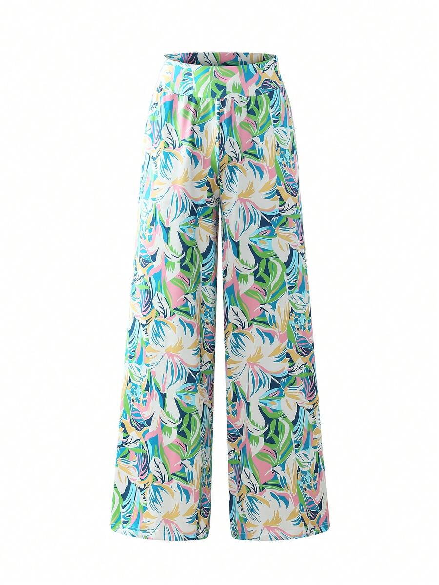 Women's Loose All-Over Printed Travel/Holiday Pants, Spring/Summer - Picture Color - View 1