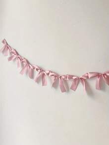 1 件手工丝带蝴蝶结横幅、丝带蝴蝶结拉花旗生日派对派对装饰、装饰性手工编织派对花环，适用于活动、派对、节日、生日装饰 - 彩色 - 查看 4