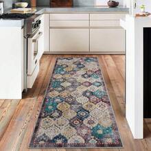 Large Vintage Area Rug, Machine Washable Rectangle Soft Rugs For Living Room, Bedroom, Kitchen, Office Anti-Slip Non Shedding - Multicolor - View 2