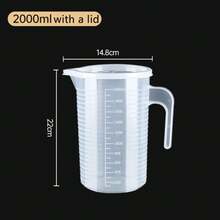 1Pc Clear Graduated Measuring Cup Scale Plastic Transparent Mixing Cup Large Capacity With Lid Laboratory Beaker Kitchen Baking - Multicolor - View 20