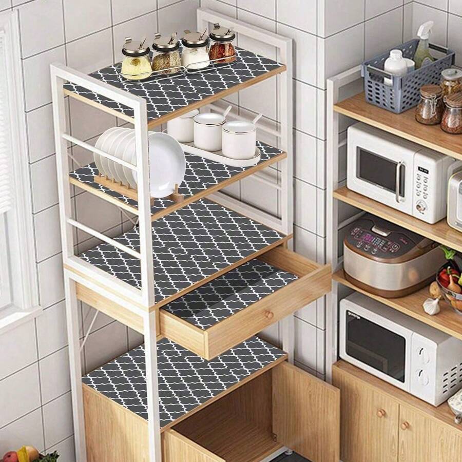 1 Roll Shelf Liner For Kitchen Cabinets Refrigerator Liners, Waterproof & Oil-Proof Kitchen Cupboard Liner, Plastic Drawer Mats EVA Material, Non Adhesive Fridge Liner For Shelves ,Dehumidifier For Home