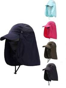 1pc Unisex Solid Color Sunshade Hat, Casual Outdoor Fishing Hat, Sun Protection, Suitable For Hiking, Fishing, Vacation, Daily Use