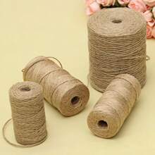 2mm 200M/100M Natural Vintage Jute Rope Twine Roll Yarn Sewing Crafts Jute Cord Thread Wedding Gift Wrap Ribbon Bows Handmade DIY Party Christmas Decoration