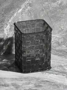 1 pezzo organizer da scrivania in acrilico trasparente (i prodotti non includono gli articoli incorporati), con decorazione ad arco - supporto per penne e cestino portaoggetti durevole in PMMA per forniture per ufficio, penne e accessori. Articoli per il ritorno a scuola