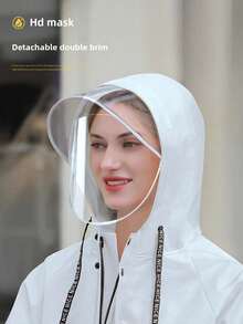 1 Pc EVA Thick Full Body Fashion Raincoat For Women, Windproof And Waterproof Rain Jacket Travel Outdoor Activities Rain Wear Cycling Traveling Climbing Portable Raincoat, Ladies Casual Style. Adult Raincoat, Outdoor Cycling,Stay Dry And Stylish,For Adults Students , Hiking Rain Cape, Rainproof Poncho Raincoat.