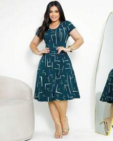 Loose Geometric Dress Evangelical Fashion - màu xanh lá - Xem 3