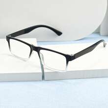 6pcs Classic Square Reading Glasses, Black Frame With Gradient Color, Multiple Color Options, Comfortable Lightweight Frames, Daily Reading Glasses - Multicolor 2 - View 7