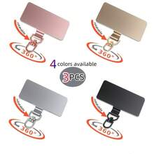3pcs Upgraded 360° Rotating Stainless Steel Phone Strap Connectors, Ultra-Thin 0.12-Inch Golden Clip, Phone Case Secure Strap Wristband Lanyard Crossbody Accessory, Universal Phone Accessory - Multicolor - View 1