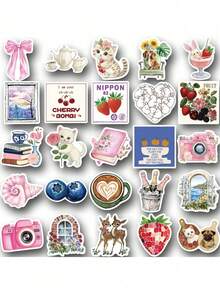 50 张美观 Pinterest 卡通涂鸦贴纸装饰水杯笔记本行李防水贴纸，趣味儿童贴纸， - 單一尺寸 - 查看 9